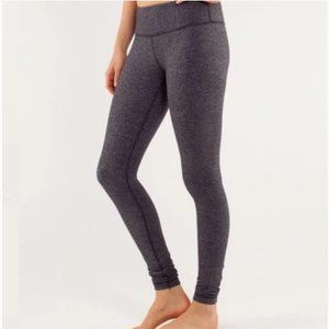 Lululemon Athletica Wunder Under Leggings Herringbone Black Swan Size 6